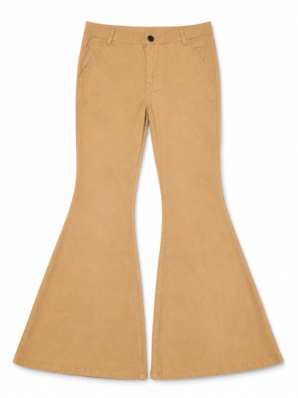 Reverof Tan Khaki Super Flare Bell Bottom Pants High Rise 34” Inseam